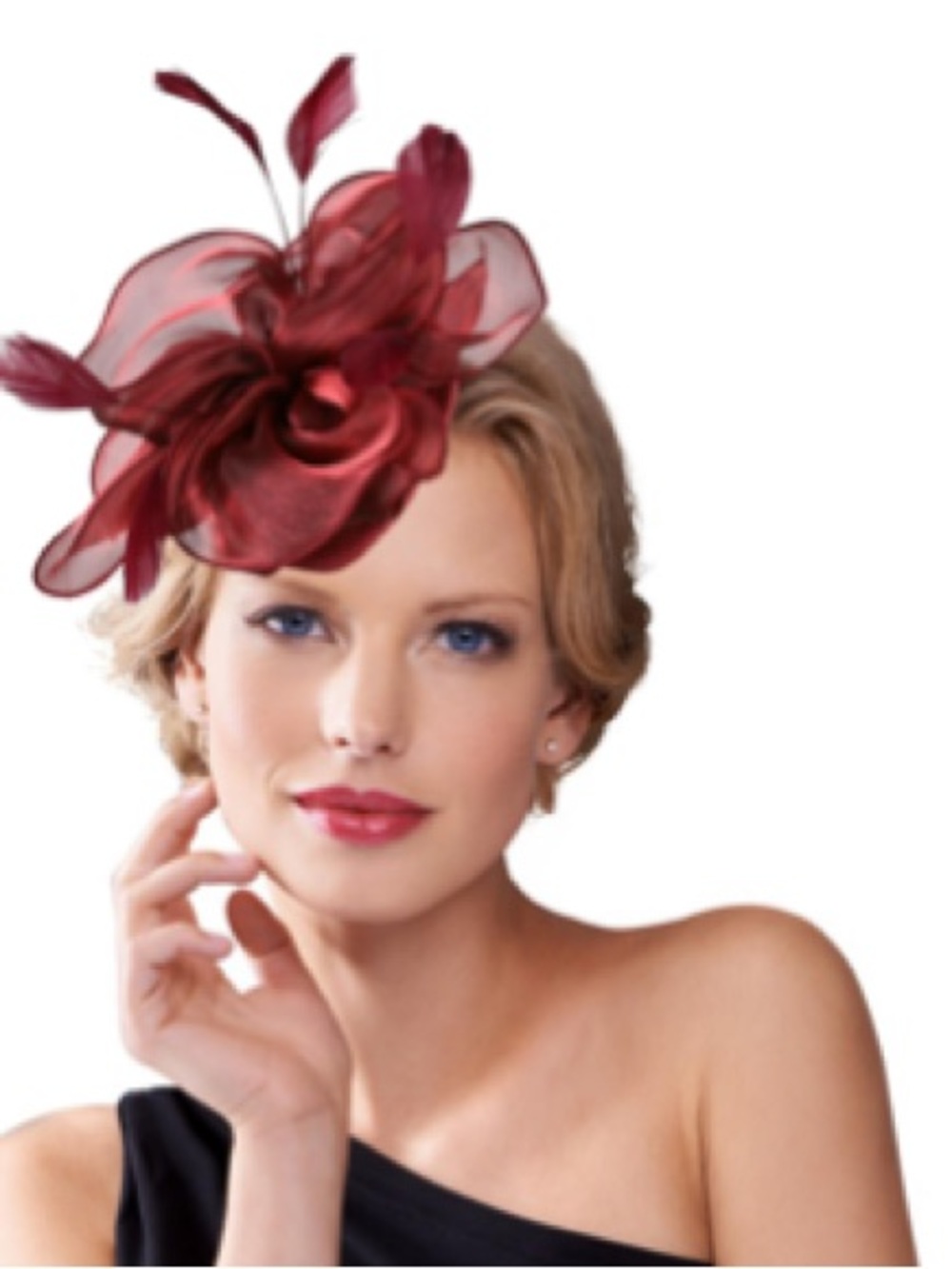 Vintage Veil Fascinator Hair Clip Headband for Women, Tea Party Wine NWT